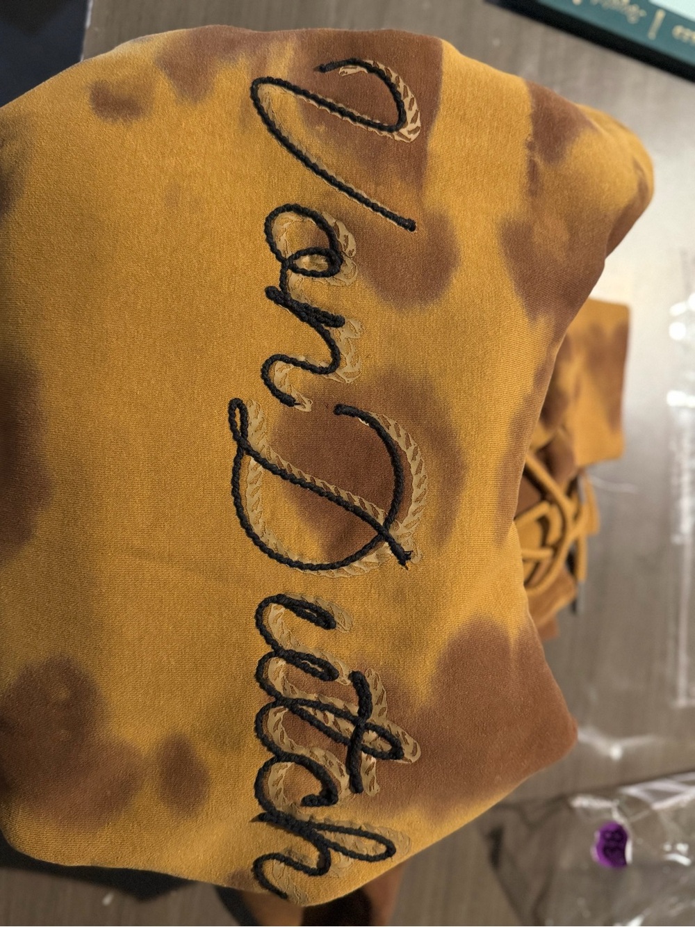 Von Dutch Brown and Tan Hoodie with Logo Tag - Picture 2 of 4